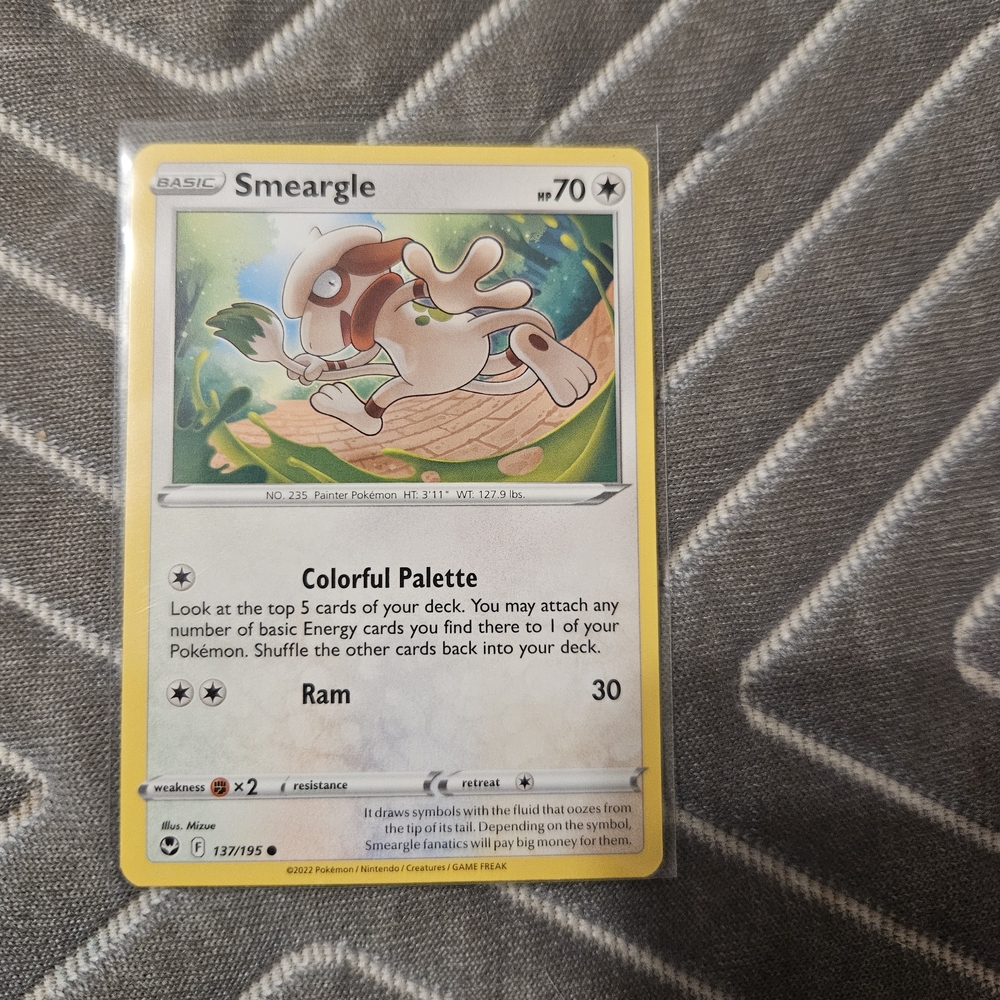 Pokemon Smeargle Card - Yellow and Green